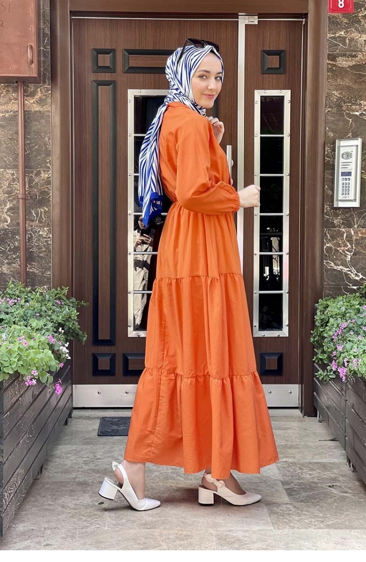 فستان برتقالي 5409END.TRC | Sefamerve