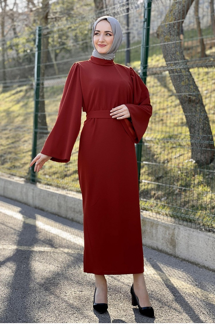 Robe Hijab Couleur brique 5440END.KRT | Sefamerve
