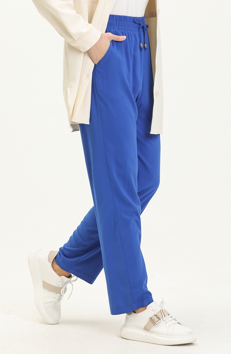 Pantalon Large à Taille élastique 6140-14 Bleu Roi 6140-14 | Sefamerve