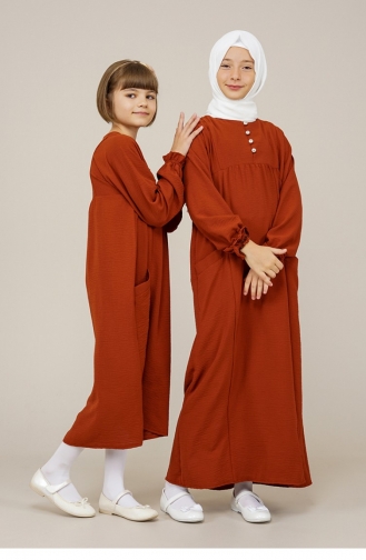 Brick Red Children`s Dress 0034MP.KRT