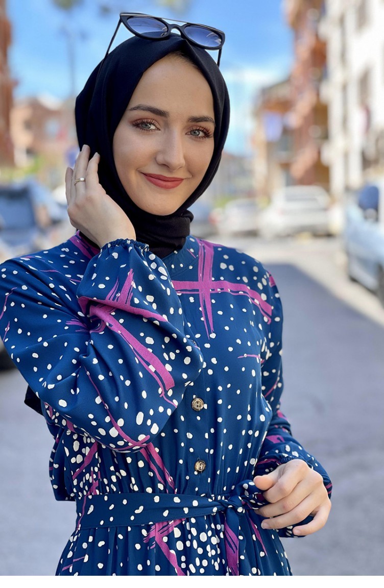 Petroleum-Blau Hijab Kleider 0248SGS.PMV | Sefamerve