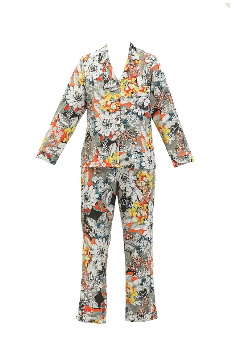 Özel Tasarım Pijama Takımı 1018-08 Siyah Beyaz | Sefamerve