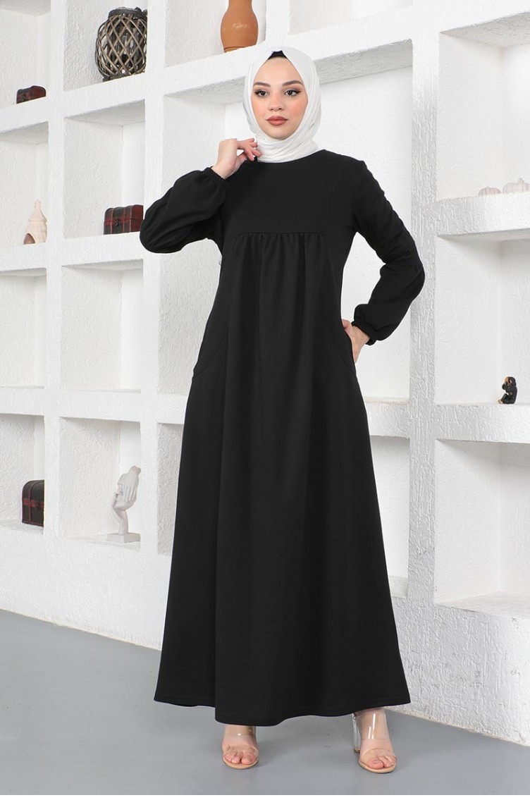 Black Hijab Dress 2039MG.SYH | Sefamerve