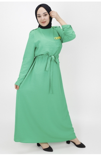Grün Hijab Kleider 1021-02