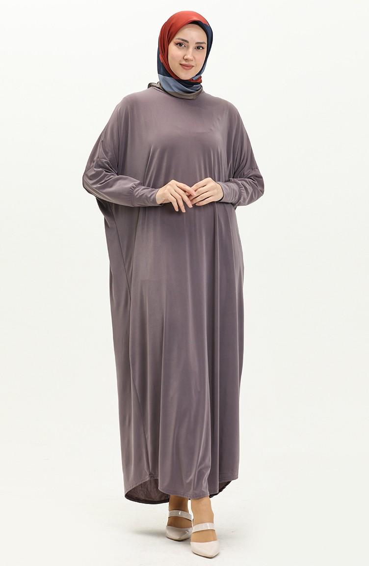فستان بأكمام فراشة 2000-19 بنفسجي فاتح 2000-19 | Sefamerve