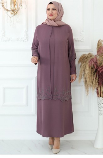 Beige-Rose Hijab Kleider 2760