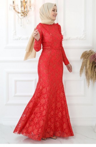 Kırmızı Abiye Modelleri ve Fiyatları - Tesettür Giyim - Sefamerve