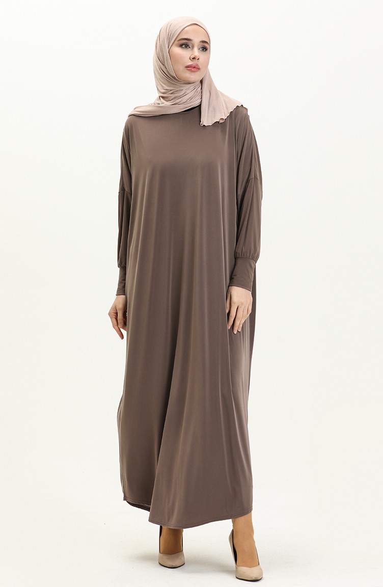 Yarasa Kol Salaş Elbise 2000-09 Vizon | Sefamerve