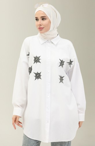 Bayan Beyaz Gömlek Modelleri ve Fiyatları - Tesettür Giyim | SefaMerve