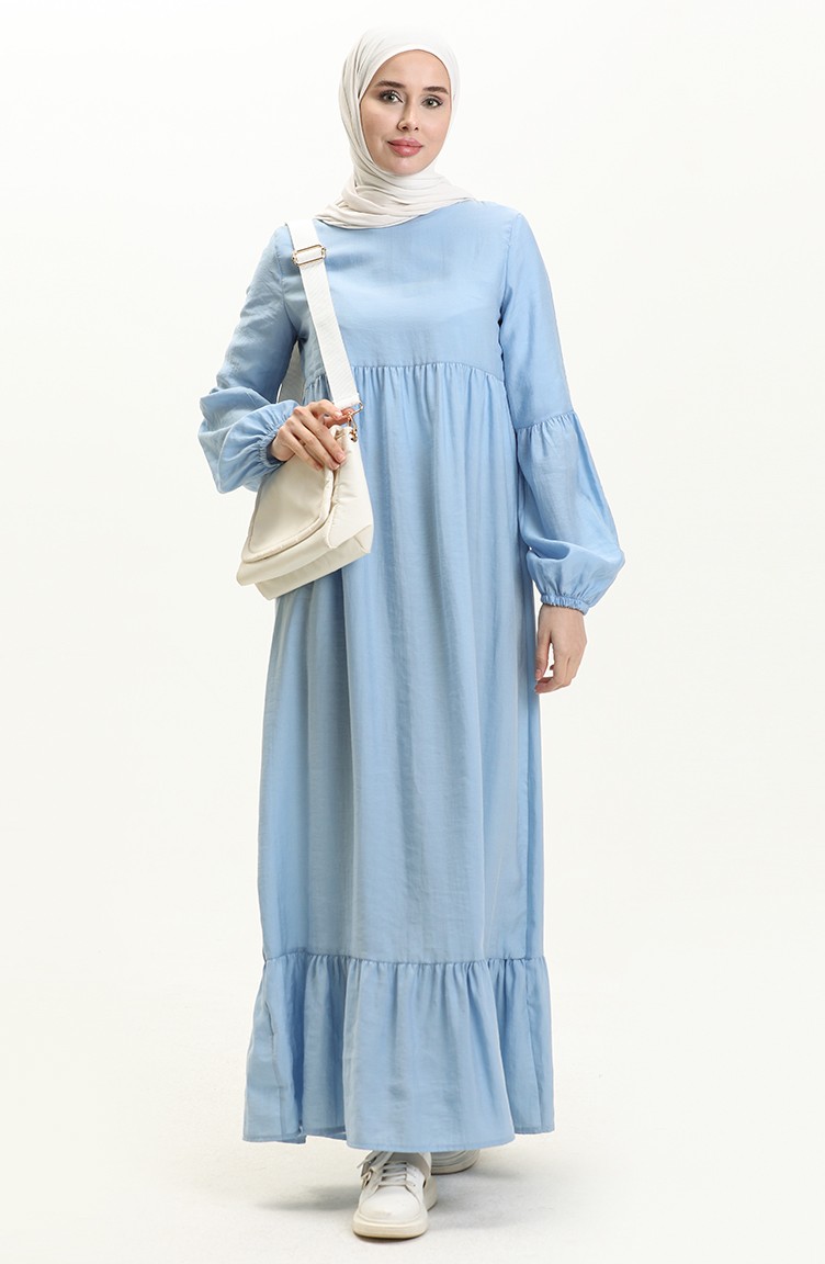 Kleid mit Ballonärmeln 1859-02 Babyblau 1859-02 | Sefamerve