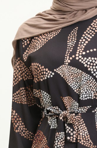 Etek Ucu Büzgülü Kuşaklı Elbise 0025-01 Siyah