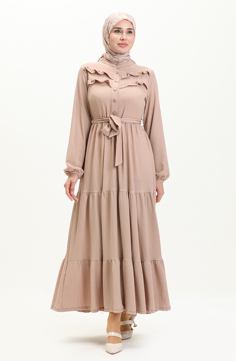 فستان بني مائل للرمادي 11m08-05 | Sefamerve