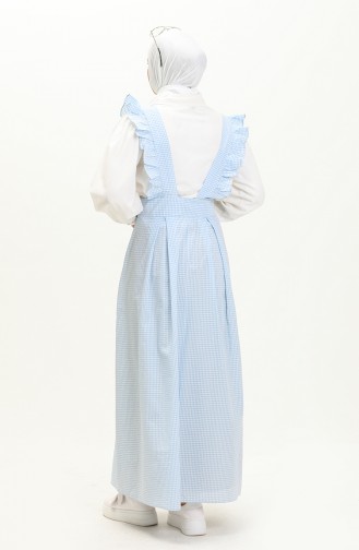 Gingham Gilet Dress 1813-06 Baby Blue 1813-06