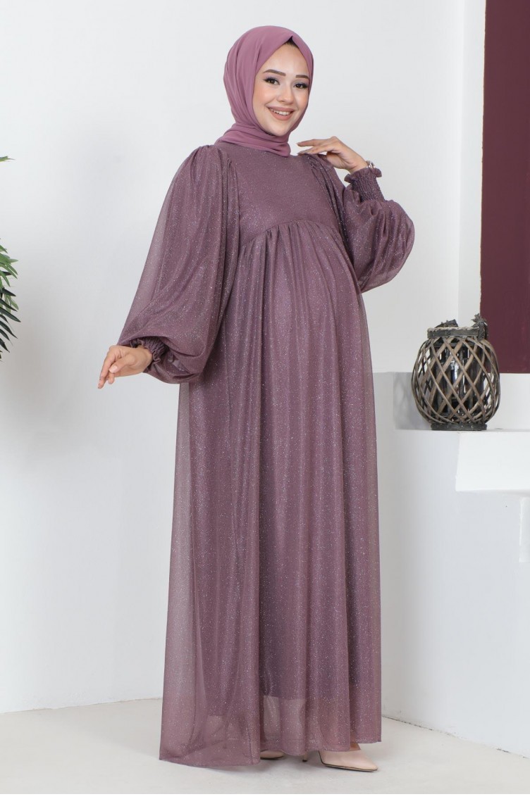 Violet Hijab Evening Dress 14647 | Sefamerve