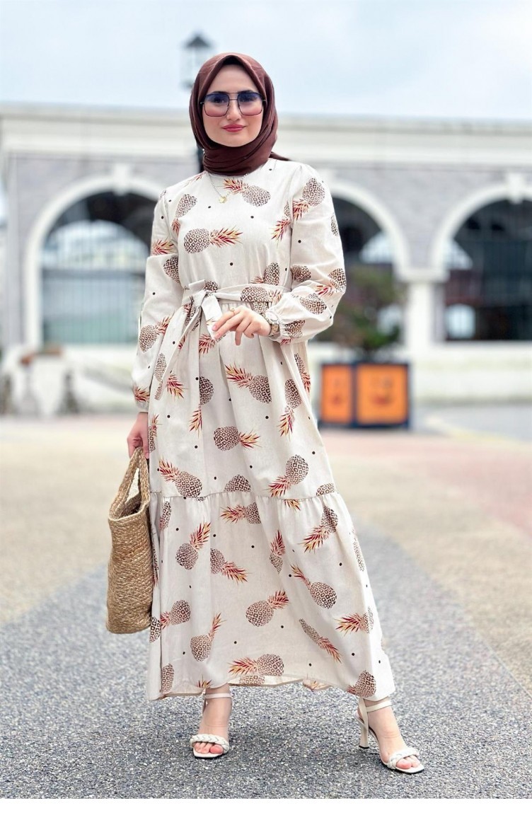 Brown Hijab Dress 1252 | Sefamerve