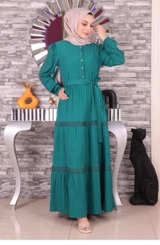 Smaragdgrün Hijab Kleider 14676