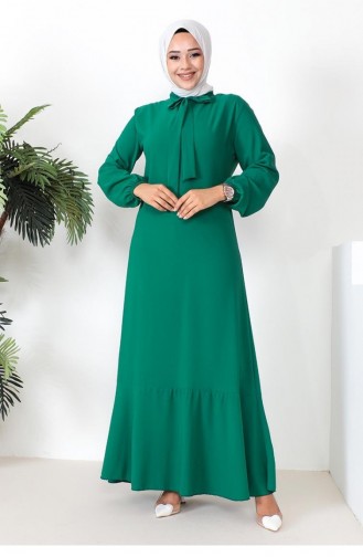 Tesettür Model Elbise Zümrüt Yeşili | Sefamerve