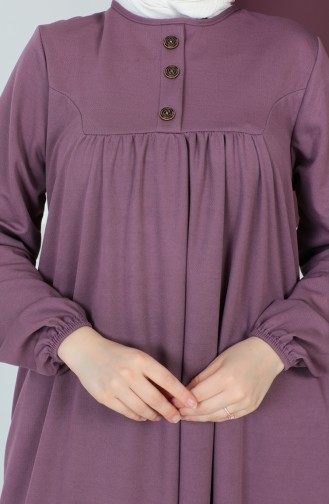 Yoke Button Detailed Dress 0705-06 Lilac 0705-06