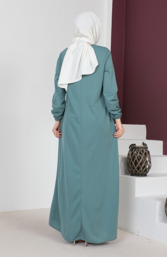 Yoke Button Detailed Dress 0705-10 Green 0705-10