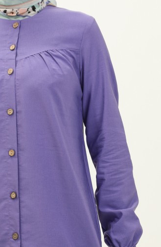 Buttoned Yoke Tunic  4060-03 Purple 4060-03