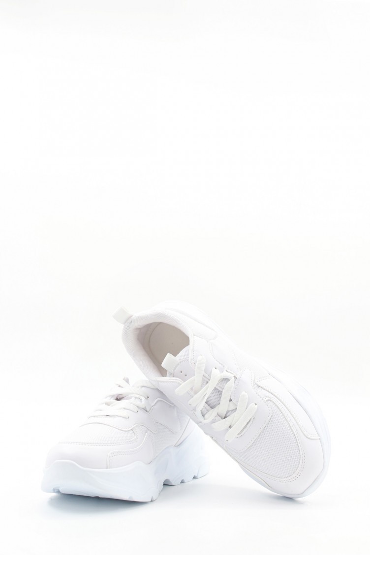 Damen-Sneaker-Schuhe 500Zaf7288 Weiß 500ZAF7288.Beyaz | Sefamerve