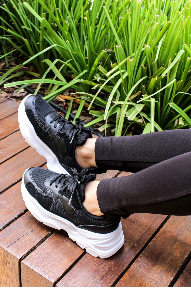 Kadın Sneaker Ayakkabı 500Zaf7288 Siyah Beyaz | Sefamerve