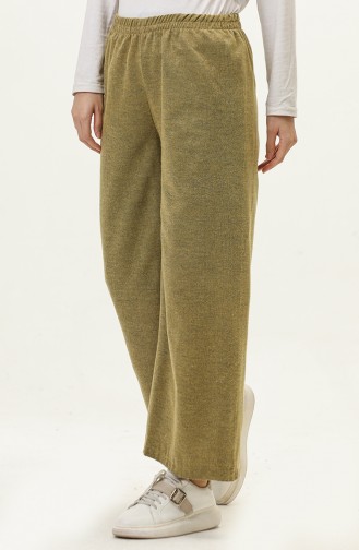wide Leg Trousers with Elastic waist 6108-07 Mustard 6108-07