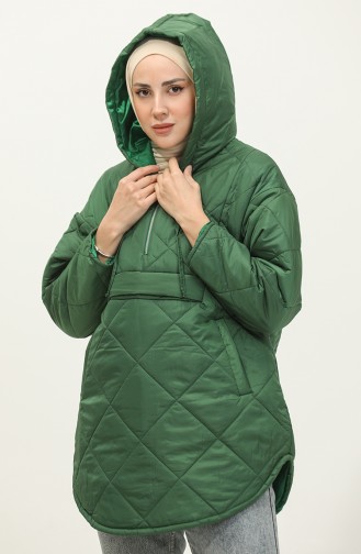 Zippered Quilted Coat Emerald K311 289