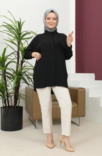 Bayan Siyah Gömlek Modelleri ve Fiyatları - Tesettür Giyim | SefaMerve