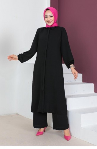 بدلة حجاب ايروبين طويلة 0330-02 لون أسود 0330-02
