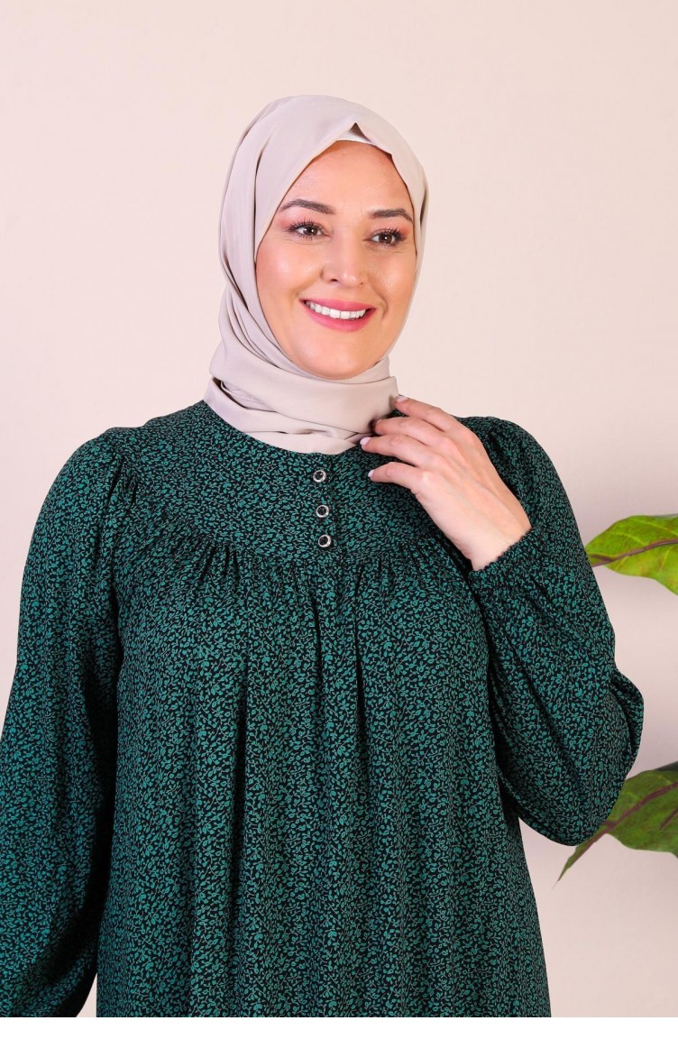 Kadın Uzun Buyuk Beden Anne Elbise Yazlik Tesettur Giyim 8226 Yeşil |  Sefamerve