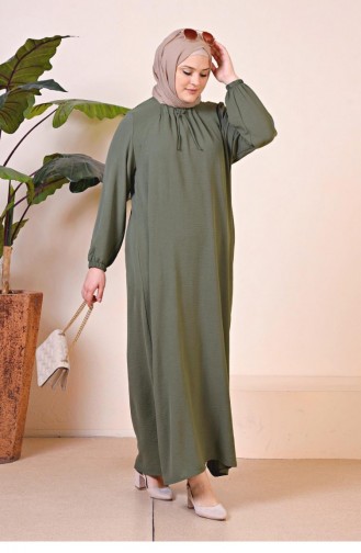 Women`s Plus Size Ayrobin Long Mother Dress 8408 1 Khaki 8408-1.Haki