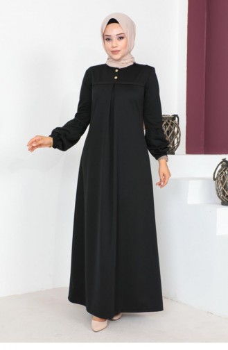 2064Mg Hijab Sports Abaya Black 7726