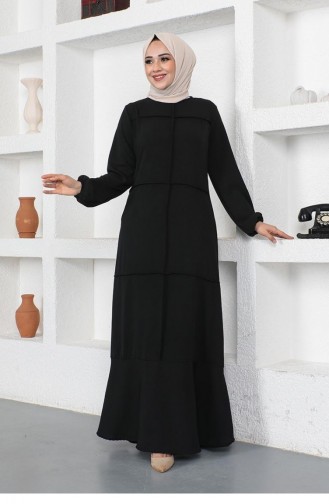 0287Sgs Couture Modèle Détaillé Robe Noir 9028