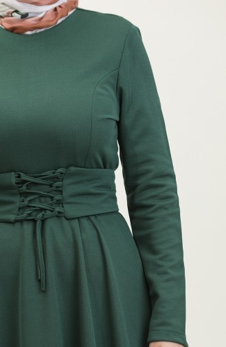Kleid Mit Gürtel 5003-01 Smaragdgrün 5003-01