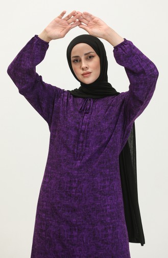 Viscose Long Sleeve Dress 6677-03 Purple 6677-03