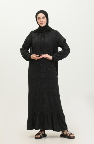 Viscose Long Sleeve Dress 6677-04 Black 6677-04