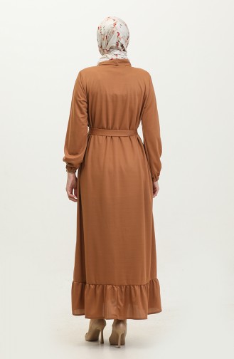 Hijab-jurk Met Knopen 2021-03 Tan 2021-03