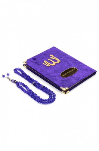 20 Pieces Of Velvet Covered Yasin Book Bag Size Personalized Plate With Prayer Beads Pouch Purple Color Mevlüt Gift 4897654301054 4897654301054