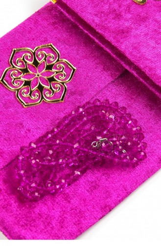 10 Pieces Velvet Covered Yasin Book Bag Size Prayer Beads Pouch Boxed Fuchsia Color Mevlit Gift 4897654302448 4897654302448