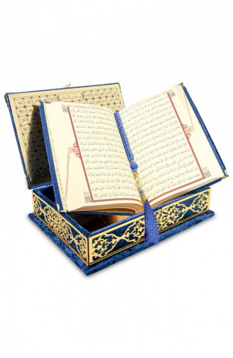 Dowry Velvet Covered Sponge Boxed Gift Quran Set Navy Blue 4897654302828 4897654302828