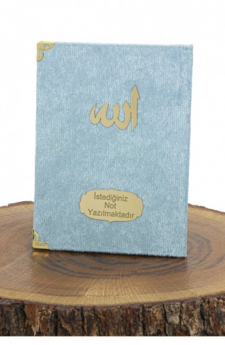 Blaues Mevlüt-Geschenkset Mit Samtbezogenem Buch Der Yasin-Gebetsperlen Mitgift-Gebetsteppich-Set 4897654306041 4897654306041