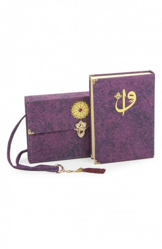 Quran Set With Fuchsia Nubuck Bag And Personalized Arabic Computer Calligraphy 4897654306542 4897654306542