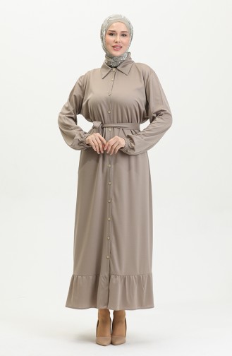 Geknöpftes Hijab-Kleid 2021-02 Nerz 2021-02