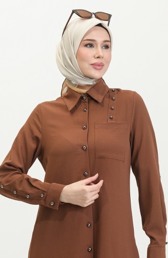 Buttoned Tunic 1015-02 Brown 1015-02