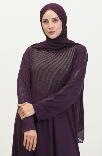 Alvina Printed Plus Size Dress 4960-06 Purple 4960-06