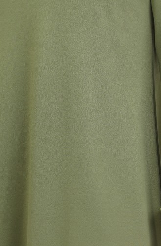 Plain Flowy Tunic With Elastic Sleeve End 8721-01 Green 8721-01