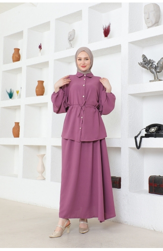 Costume Hijab Ayrobin Avec Jupe Brc2409 2409-06 Lilas 2409-06