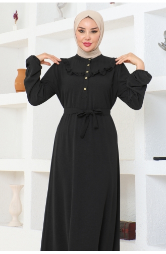 فستان ايروبين بتفاصيل كشكش وردي 0072-02 لون أسود 0072-02