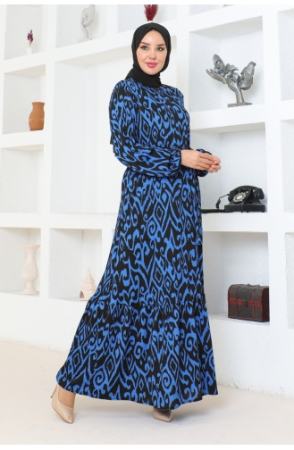 فستان نيفا بورومجوك 9003-04 لون أزرق 9003-04